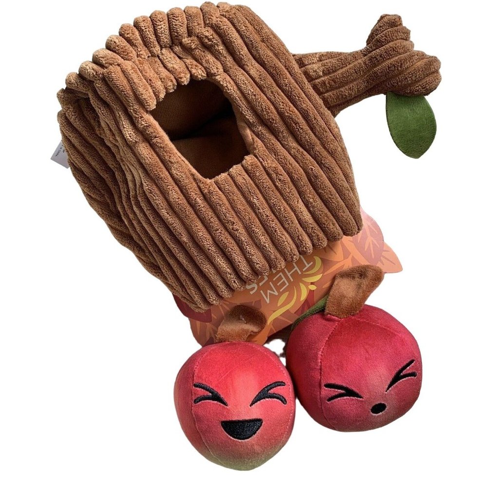 Bark Them Apples Dog Toy Squeaker Plush Treat Hiding 3 Pc Medium Large New Gift